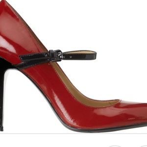 Nine West red patent mary jane pump